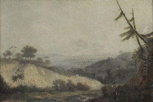 Paysage Au Pecheur by Jean Joseph Xavier Bidault
