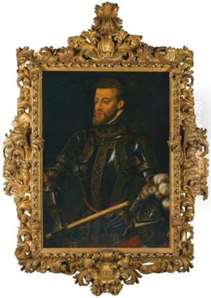 Portrait Of Philip Ii Of Spain (1527-1598), Wearing Armour - view 1