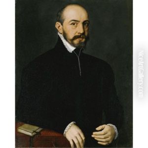Portrait Of A Gentleman, Half-length, Wearing A Black Suit