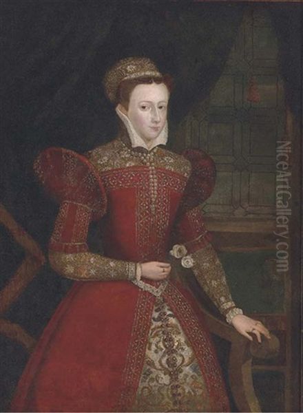 Portrait Of A Lady (mary Queen Of Scots?) In An Interior - view 1