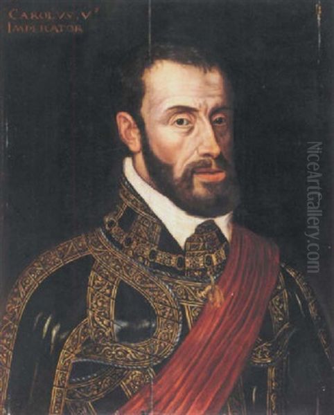 Portrait Of Emperor Charles V Wearing Ceremonial Armour - view 1