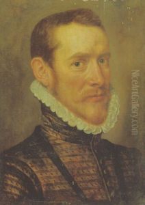 Portrait Of A Gentleman In A Dark Slashed Doublet And Ruff