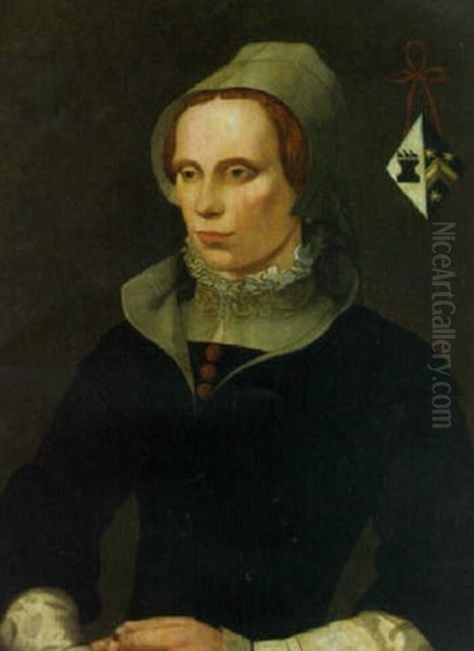 Portrait Of A Lady, Half-length, In A Black Dress With White Ruff And Headdress - view 1