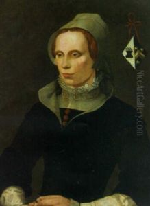 Portrait Of A Lady, Half-length, In A Black Dress With White Ruff And Headdress