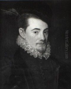 Portrait Of A Gentleman In A Black Coat And Feathered Hat
