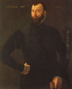 Portrait Of A Gentleman Holding A Glove