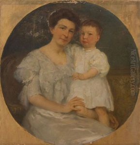 Mrs. Stella Shoemaker Ricketts (1877-1909) And Son, Robert Bruce Ricketts (1907-1927) by Francis Luis Mora