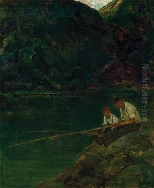Boys Fishing - view 1