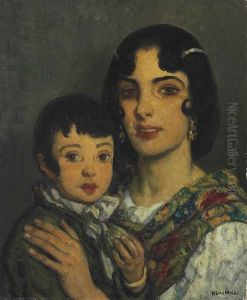 Mother And Child by Francis Luis Mora