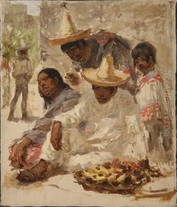 Market Day In Mexico by Francis Luis Mora