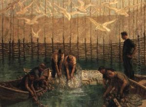 Seining The Weir Nets by Francis Luis Mora