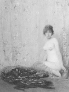 Nude With Spanish Shawl by Francis Luis Mora