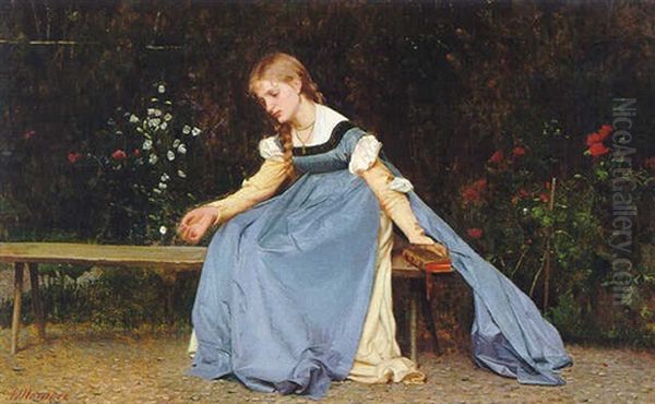 Young Girl In A Blue Dress - view 1