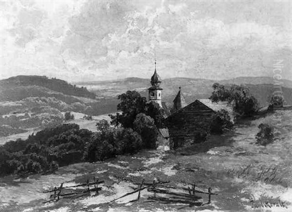 Voralpenandschaft Mit Kirche - view 1