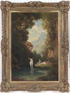 Badende Frauen I. D. Waldschlucht by Willy Moralt