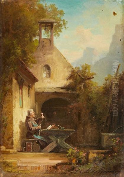 Monk With A Glass Of Wine - view 1