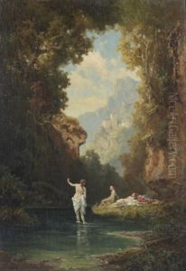 Badende Frauen I. D. Waldschlucht by Willy Moralt