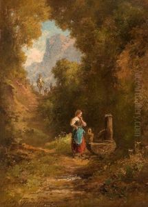 At The Fountain by Willy Moralt