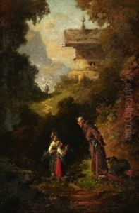 Begegnung Am Waldesrand by Willy Moralt