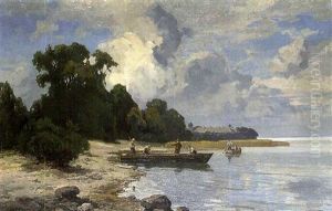Partie Am Chiemsee Mit Blick Auf Frauenchiemsee by Willy Moralt