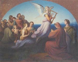 Der Dichter Dante Auf Dem Weg Zum Irdischen Paradies: Szene Aus Dante Alighieris Divina Commedia