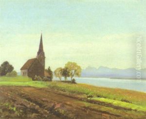 Blick Von Gstaad Uber Den Chiemsee by Willy Moralt