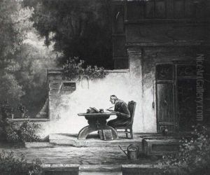 Ein Gelehrter Auf Sonniger Terrasse Ein Gelehrter Auf Sonniger Terrasse