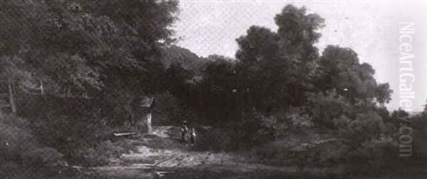 Waldkapelle, Davor Eine Bauerinmit Ihrer Tochter - view 1
