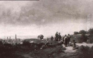 Sonntagsspaziergang Auf Der Anhohe Uber Der Stadt by Willy Moralt