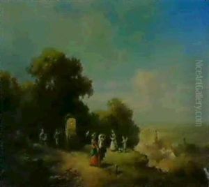 Abfahrt Der Postkutsche by Willy Moralt