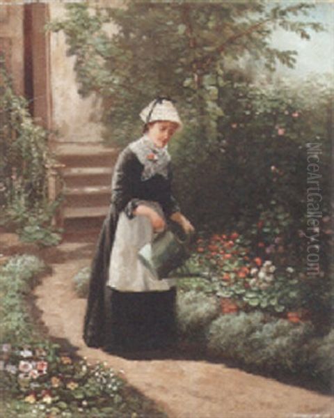 Woman In The Garden - view 1