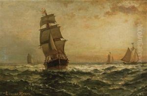 Sailing At Sunset by Edward Moran