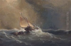 Off Brandywine Light by Edward Moran
