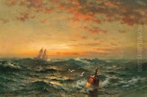 Sunrise Seascape With Buoy