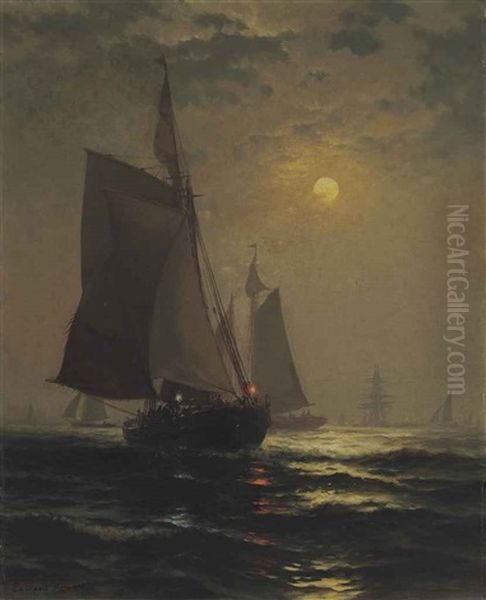 Moonlight In New York Harbor - view 1