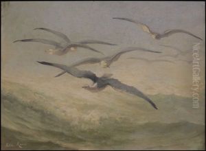 Birds In Flight by Edward Moran