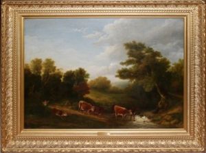 Young Boy Driving Cattle by Edward Moran
