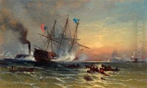 The Sinking Of The "cumberland" by Edward Moran