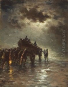 Launching The Lifeboat by Edward Moran