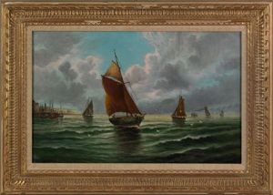 Coastal Scene With Ships Coastal Scene With Ships