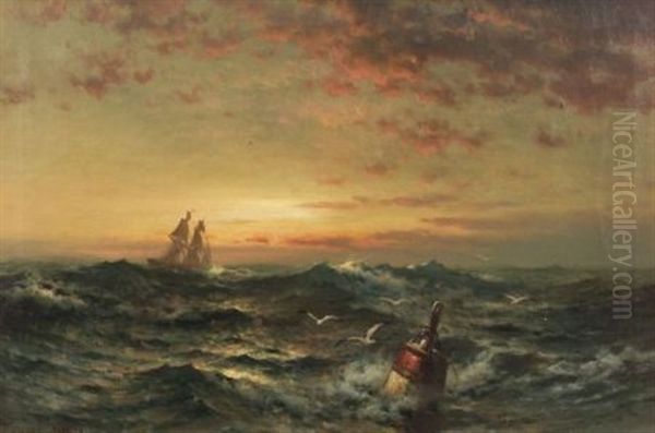 Seascape Sunrise With Buoy - view 1