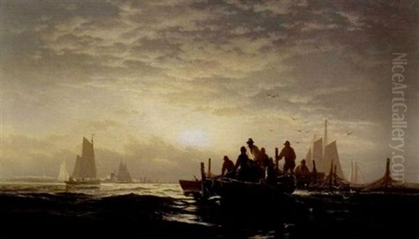 Lifting The Fish Pound, Orient Bay, Long Island, New York - view 1