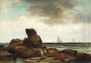 Crabbing Along The Shore by Edward Moran