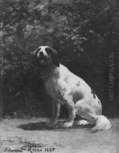 Portrait Of A Dog by Edward Moran