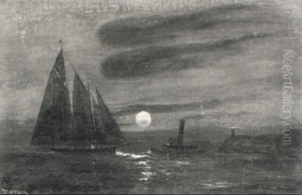 Boats Along The Coast, Sunset - view 1