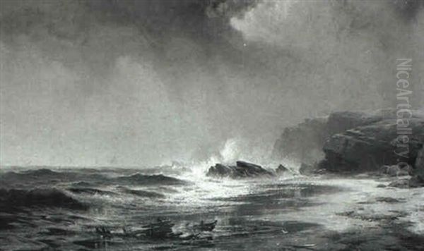 Coastal View With Distant Ships - view 1