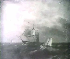 Sailing Vessels Before A Storm by Edward Moran