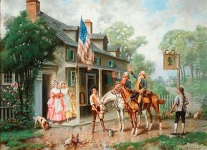 Raising A Toast To The Flag by Edward Percy Moran