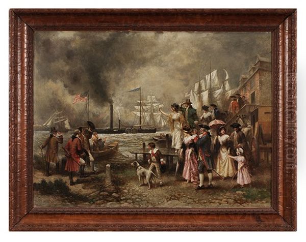 The First Voyage Of The Steamer Clermont, Thomas Jefferson Attending - view 1