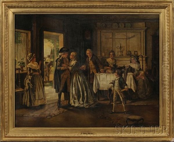 Historical Scene Of A Militiaman Leaving His Family - view 1